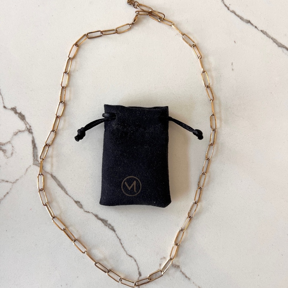 Mejuri Gold Vermeil Necklace with Black Pouch